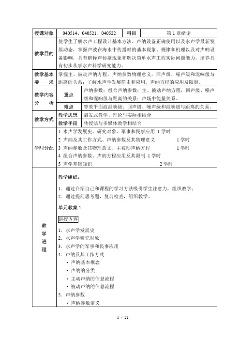 第一章水声学绪论