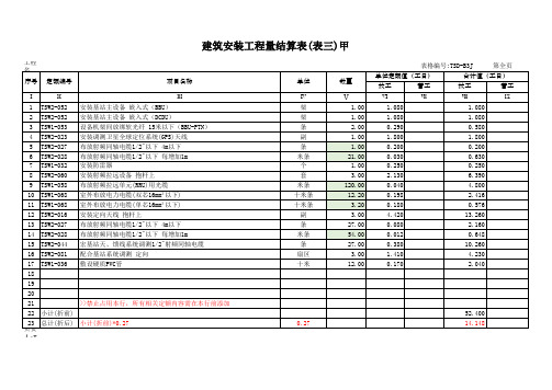 451标准工程定额结算表三折