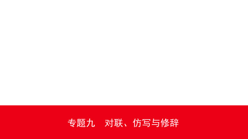 初中九年级中考语文精准提分专题复习：专题九  对联、仿写与修辞