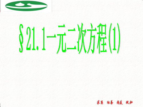 人教版初中数学课标版九年级上册第二十一章 §21.1一元二次方程(1)(共20张PPT)