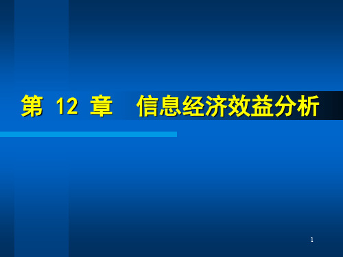 信息经济效益分析ppt课件