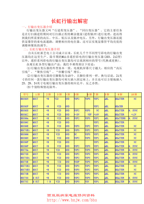 长虹行输出解密 十分详细和实用