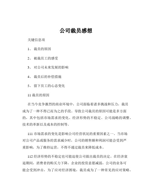 公司裁员感想