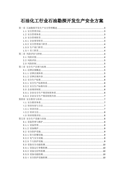 石油化工行业石油勘探开发生产安全方案