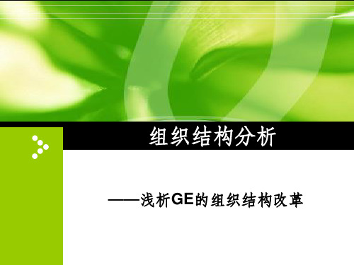 组织行为学组织变革GE案例分析