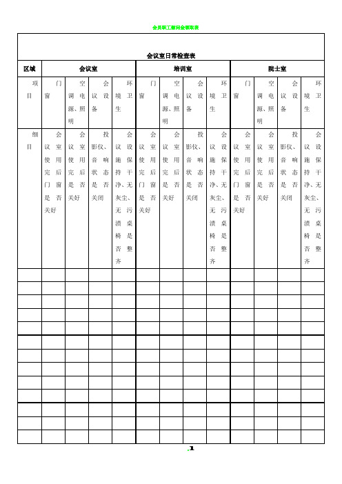 会议室巡检表