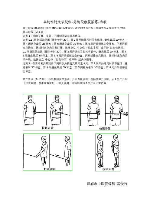 外翻后外侧旋转不稳定-单纯性肘关节脱位-康复锻炼