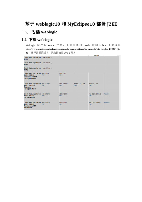 weblogic10和MyEclipse10部署J2EE