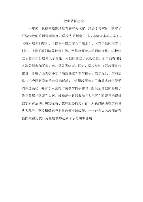 教师队伍建设