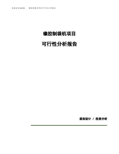 橡胶制袋机项目可行性分析报告(模板参考范文)