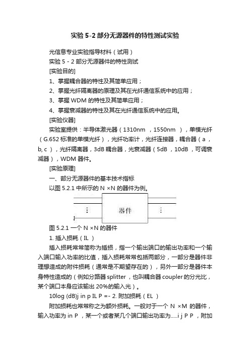 实验5-2部分无源器件的特性测试实验