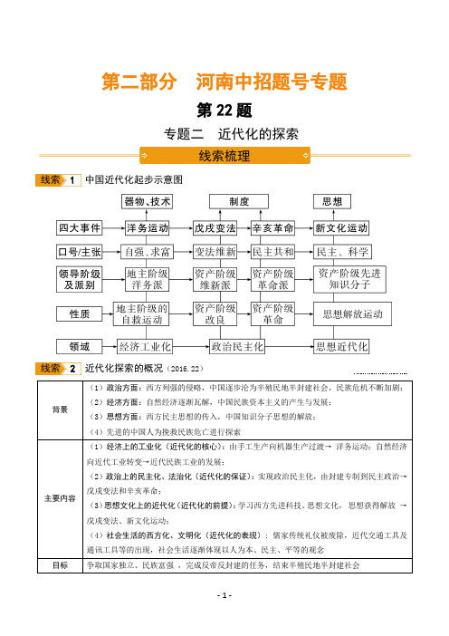 初中历史近代化的探索知识点