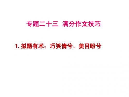 专题二十三 考场满分作文技法速成——拟题有术