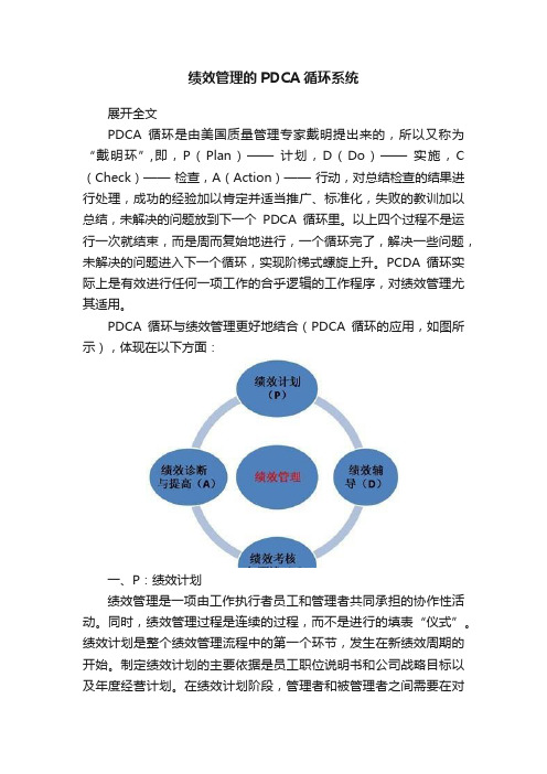 绩效管理的PDCA循环系统