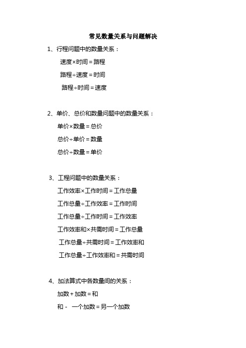常见数量关系与问题解决