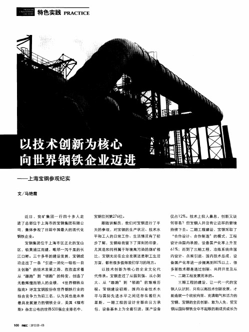 以技术创新为核心向世界钢铁企业迈进——上海宝钢参观纪实