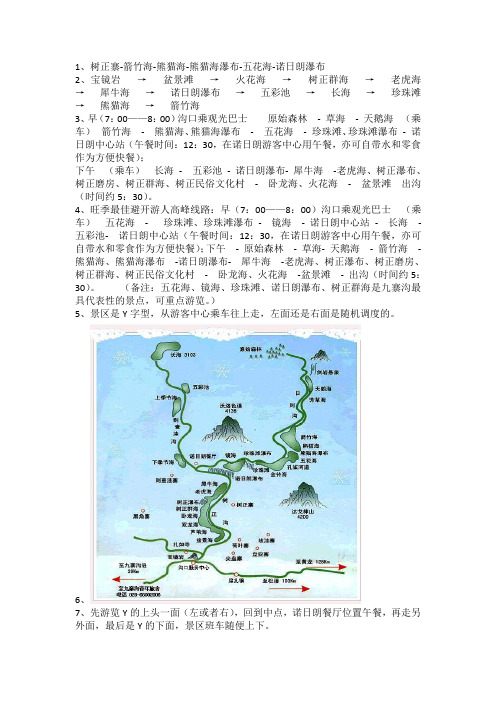 九寨沟游玩路线