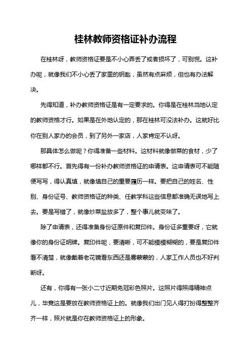 桂林教师资格证补办流程