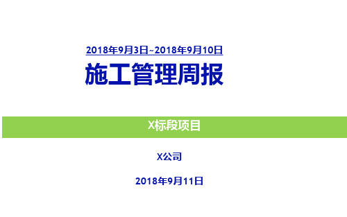 原创施工单位周报模板PPT课件