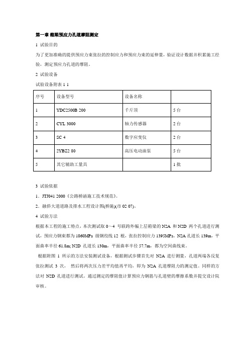 箱梁预应力孔道摩阻测定