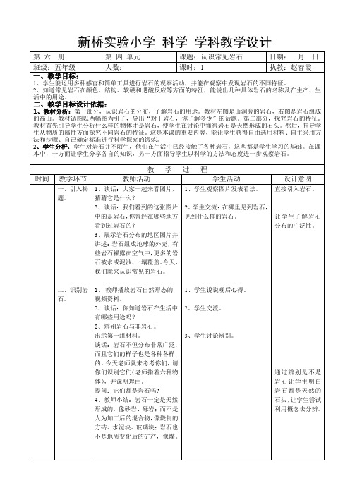 新桥实验小学科学学科教学设计