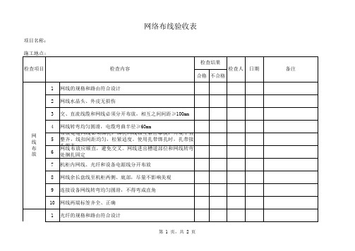 网络布线验收表