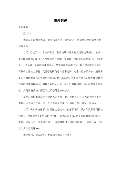 世外桃源_小学五年级作文500字