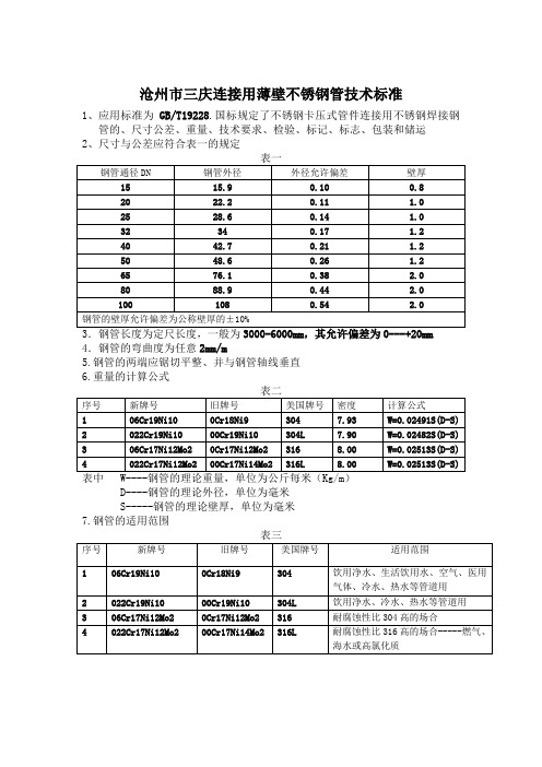 薄壁不锈钢管技术标准1