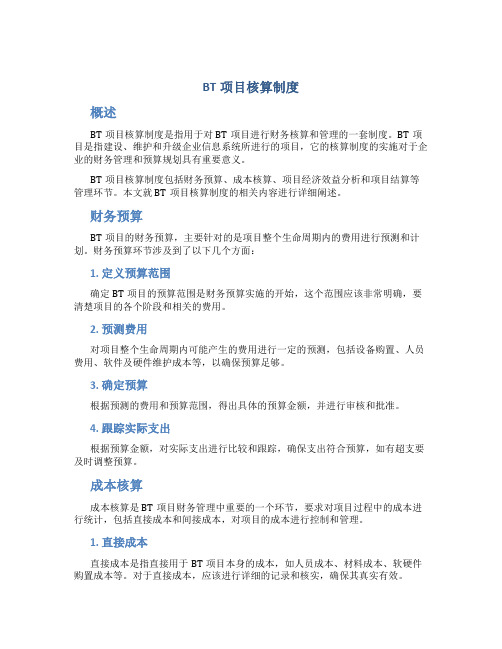 bt项目核算制度