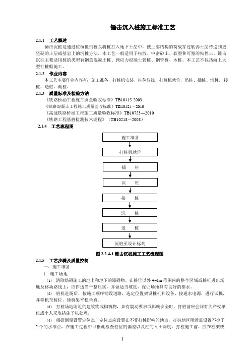 锤击沉入桩施工标准工艺