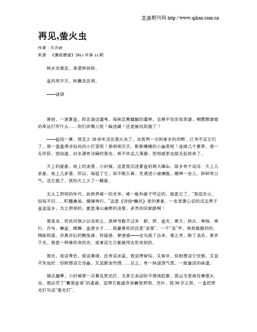 再见,萤火虫