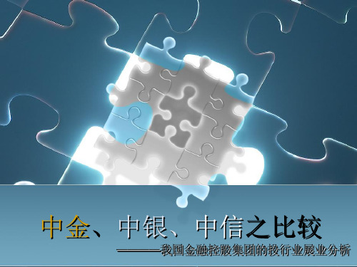 中金、中银、中信之比较——我国金融控股集团投行业比较分析