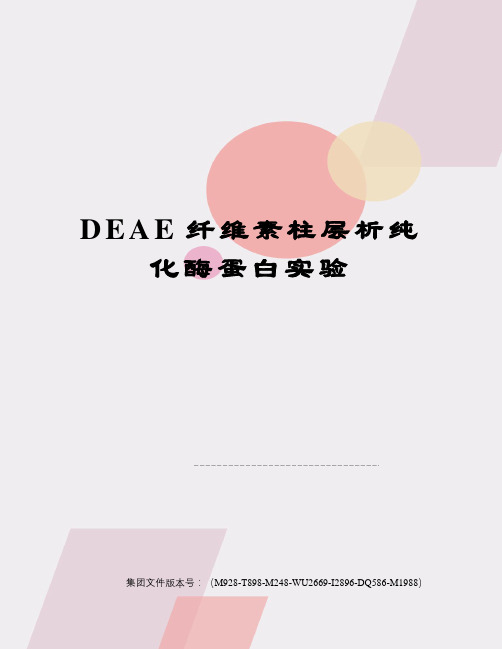 DEAE纤维素柱层析纯化酶蛋白实验