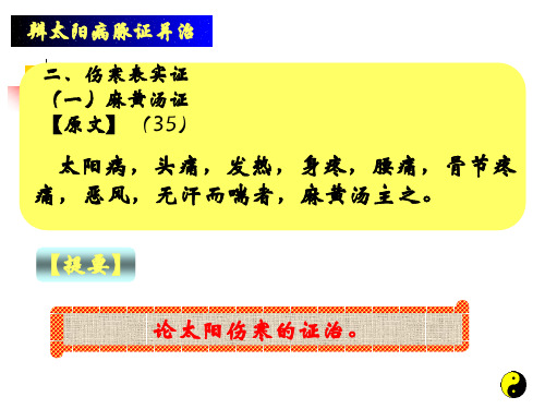 4太阳病伤寒证