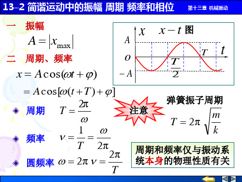 简谐运动中的振幅 周期 频率和相位