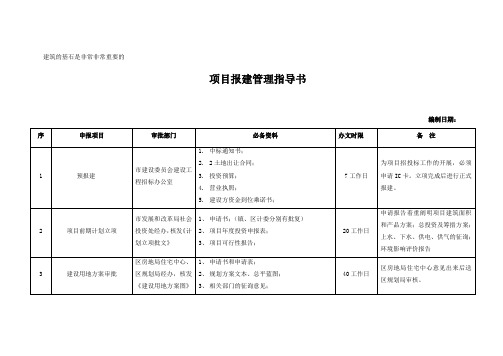 上海市项目报建管理指导书