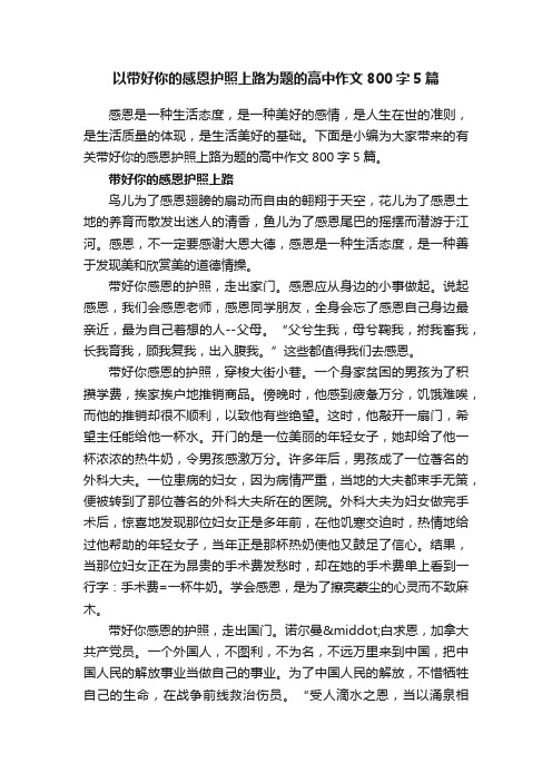 以带好你的感恩护照上路为题的高中作文800字5篇