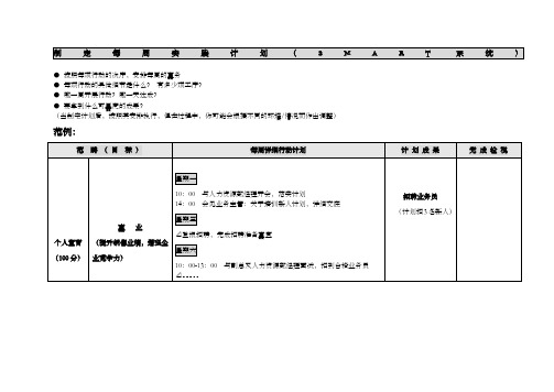 周计划表 样版 -周计划表