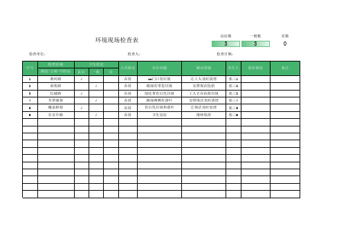 环境现场检查表模板