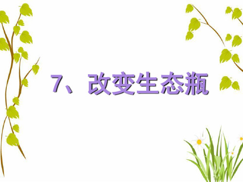 最新教科版小学五年级上册科学《改变生态瓶》教学课件