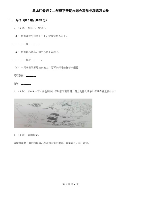 黑龙江省语文二年级下册期末综合写作专项练习C卷