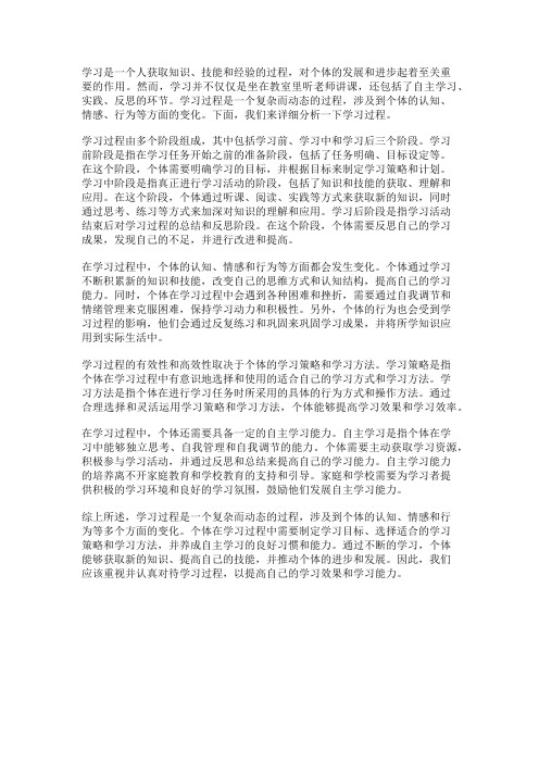 学习过程分析