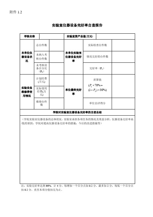 实验室仪器设备完好率自查报告 - 三峡大学