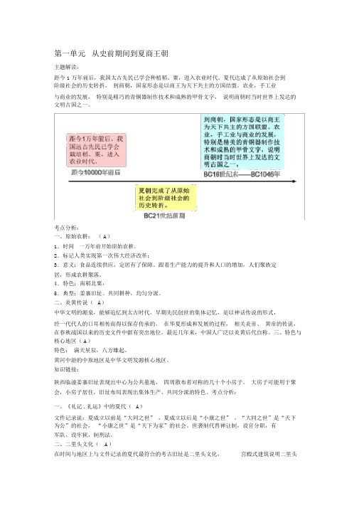 上海高中历史第一到四章重点学习知识点重点学习