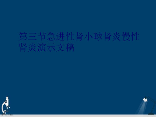 第三节急进性肾小球肾炎慢性肾炎演示文稿