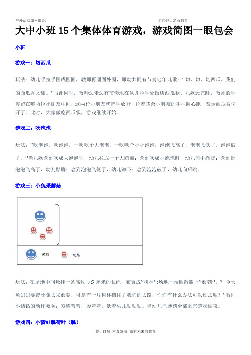 大中小班15个集体体育游戏