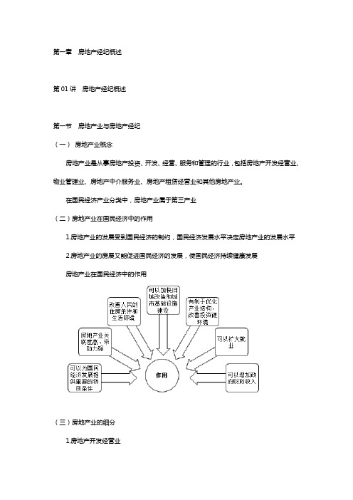 房地产经纪综合能力知识点 第1章房地产经纪概述