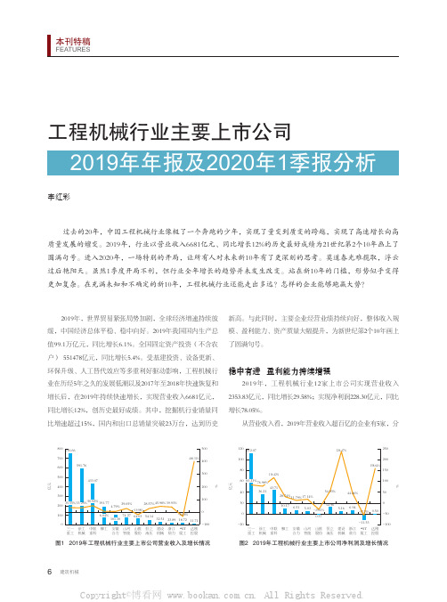 工程机械行业主要上市公司2019 年年报及2020 年1 季报分析