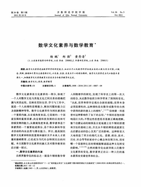 数学文化素养与数学教育