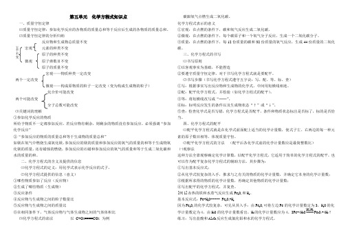 九年级化学第五单元知识点